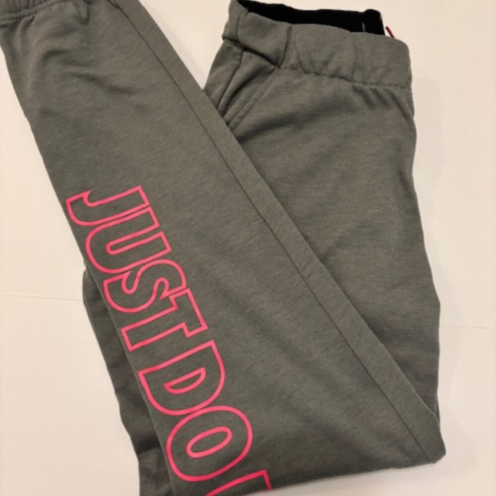 Nike Womens Gray Joggers Pink Just Do It Small